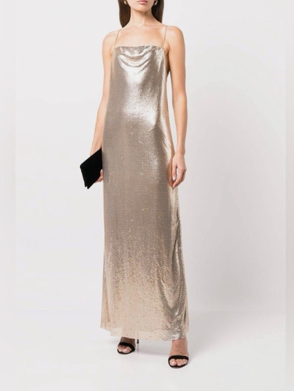Alice + Olivia Gold Sequin Maxi Slip Dress